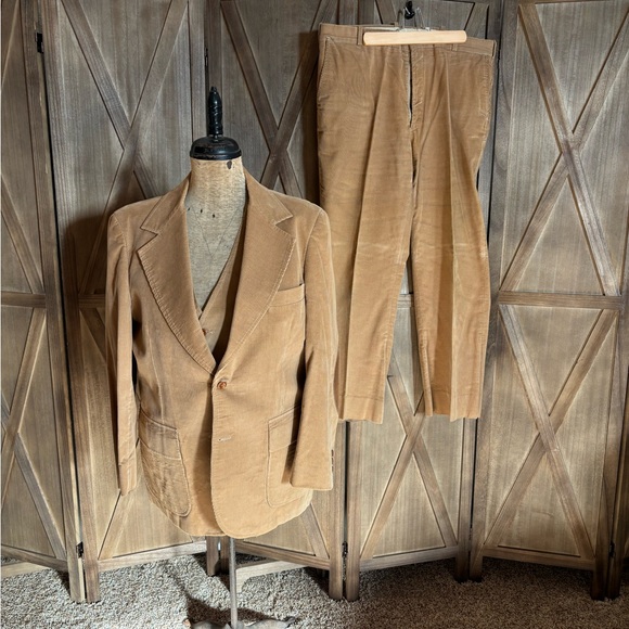 Vintage Corduroy Suit Set in Tan